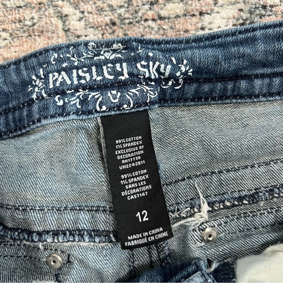 Paisley Sky Jeans Women’s Size 12 Bootcut Western  Embroidered Pockets Bling - Picture 8 of 15